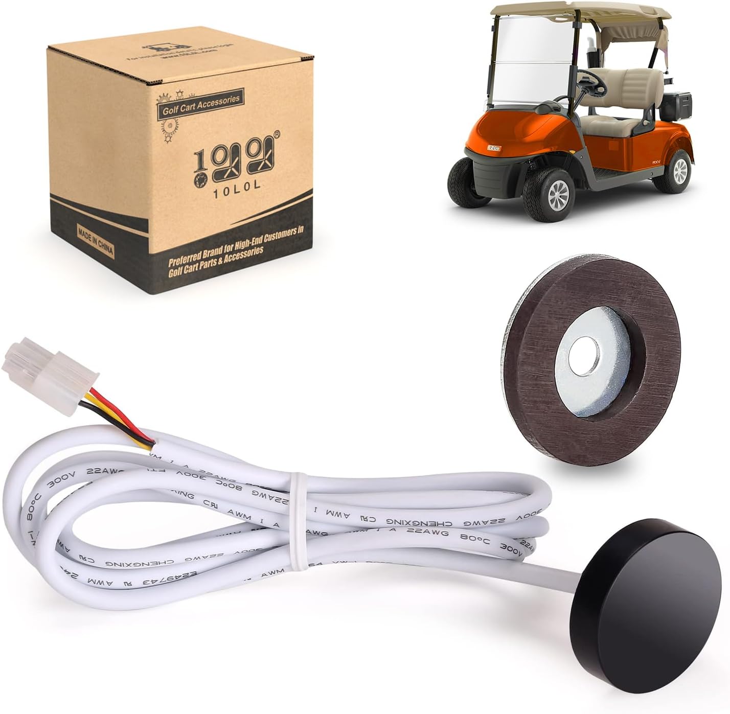 Golf Cart 36V Speed Sensor with Speed Sensor Magnet for EZGO PDS 2000 UP Electric Models,OEM# 73327-G01, 73328-G01