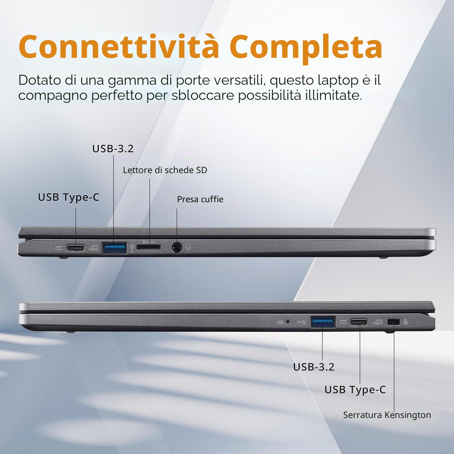 acer Chromebook Plus 514 Laptop con Google AI, Intel 8-Core i3-N305, 8 GB LPDDR5, 512 GB SSD, 14" FHD 1920 x 1080 IPS Touch Screen, Wi-Fi 6E, webcam 1080p, Chrome OS, webcam 1080p, lunga durata della
