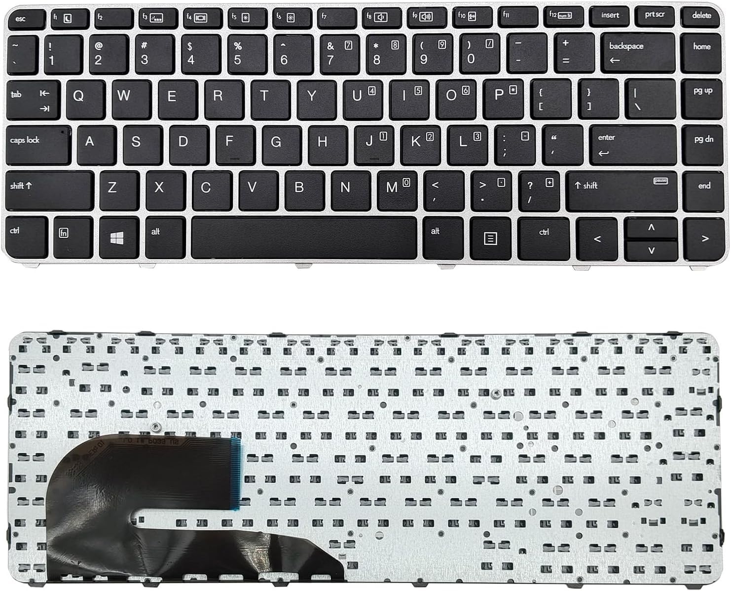 Laptop Keyboard for H-P EliteBook 745 840 G3 G4 | No Pointer, Backlit, Silver Frame-picture-15