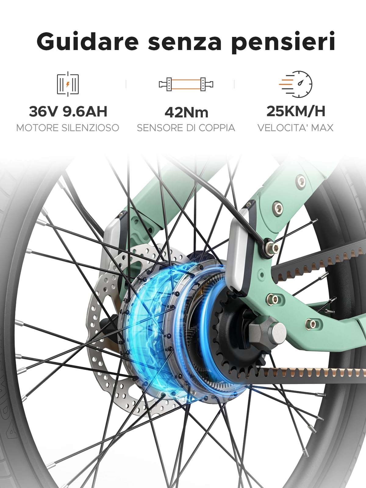 ENGWE P20 Bicicletta Elettrica Pieghevole | Batteria Rimovibile | | 36V 9.6Ah per 100km | Motore 250W | Sensore di Coppia | Freno a Olio | E-bike da 18.5kg | Commuter Urbano Viaggio