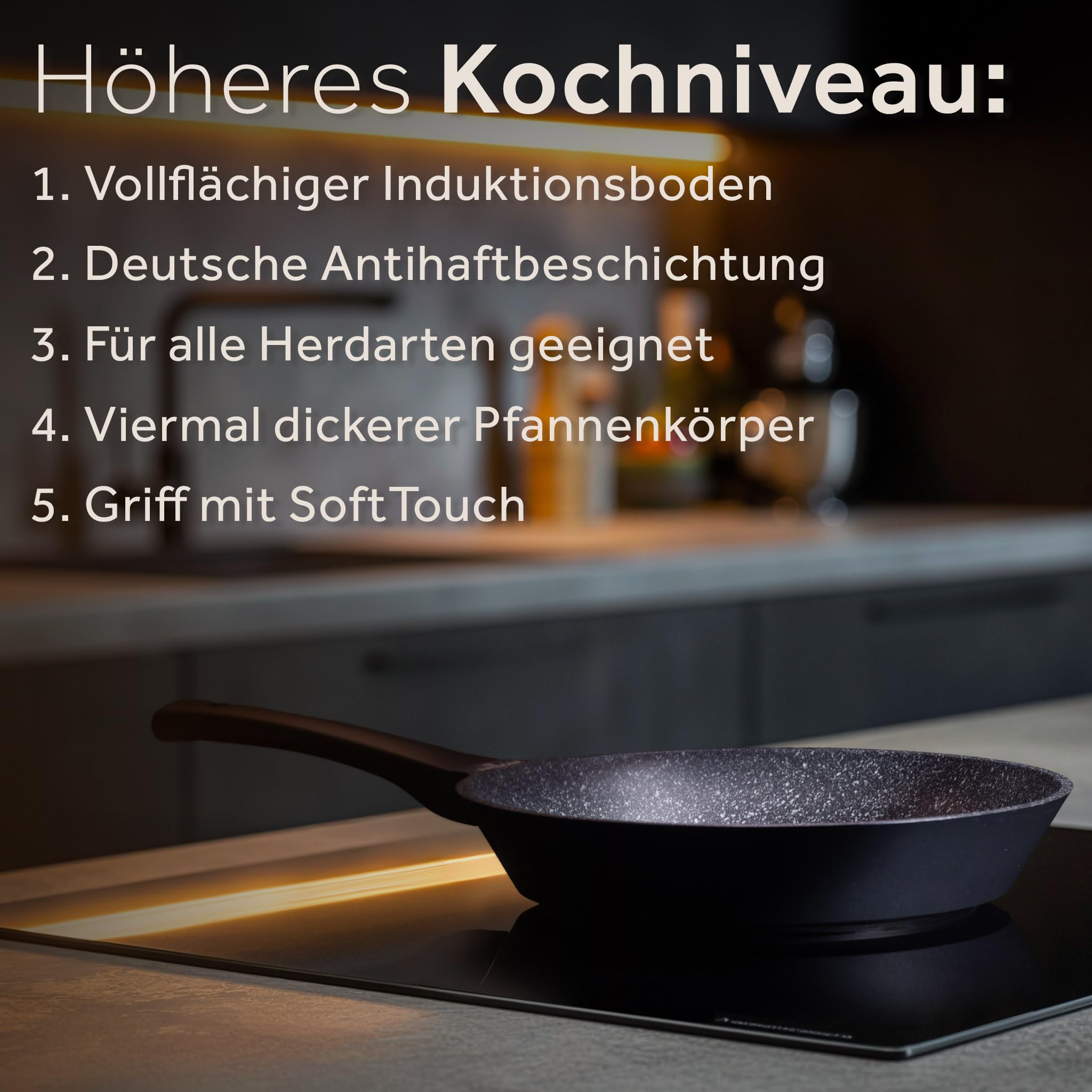 ZWIEGER Zestaw patelni z odlewu aluminiowego z pokrywką – 5-częściowy zestaw patelni indukcyjnych: patelnia 28 cm i 24 cm z pokrywkami, mała patelnia 20 cm, nadaje się do wszystkich rodzajów kuchenek