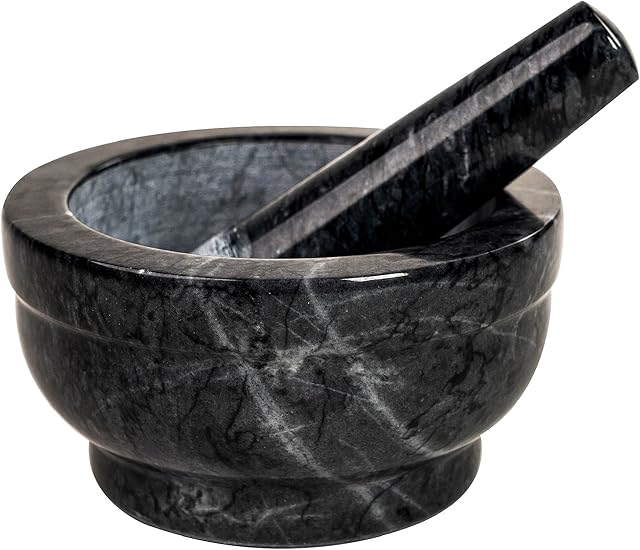 Coninx Mortar and Pestle - Marble Pestle and Mortar Set to Cook Like a Chef - Natural Stone Pestle and Mortar Simple Solution - Fresh Herbs and Ingredients For Your Health