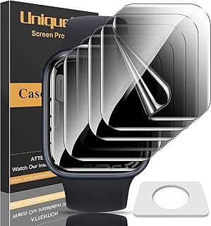 [ 6 Pack ] UniqueMe TPU Privacy Screen Protector Compatible with Apple Watch 44mm SE 2022 Series 6/5/4, [Upgrade Flexible Film] Anti-Scratch [Bubble Free] Anti-Spy Soft HD TPU Clear Film for iWatch 44mm