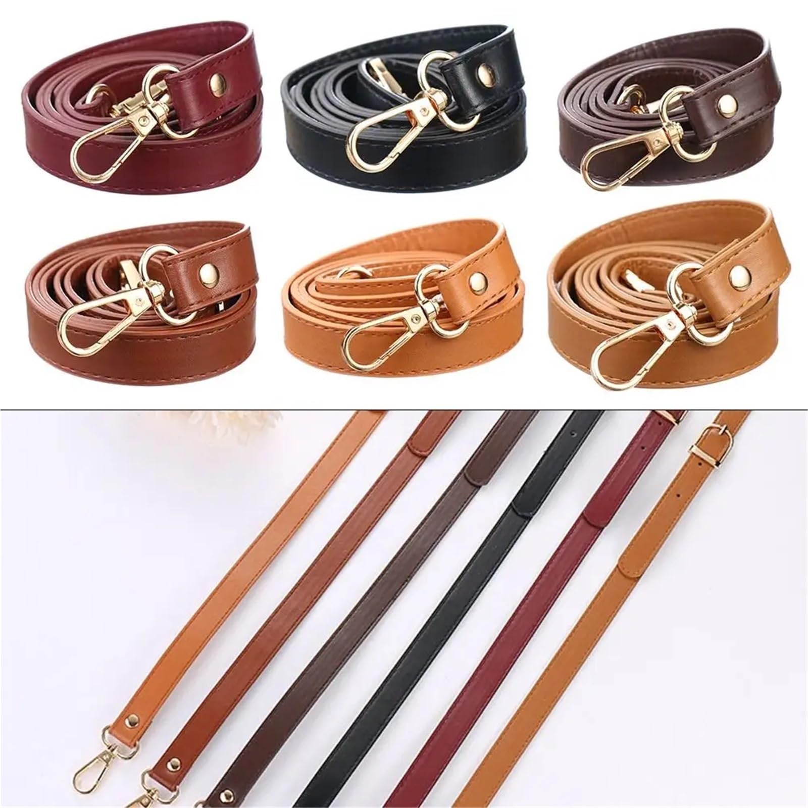 Correa Para Bolso De Piel De Mujer 2 piezas de 120 cm, asa de bolso ajustable, correa de repuesto for bolsos de mujer, piezas de bolso de hombro de cuero, cinturones, correas, accesorios for bolsos Co