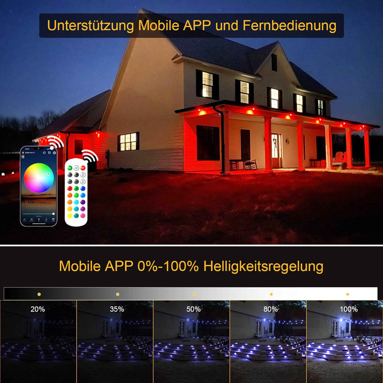 20er WIFI RGB Led Bodeneinbauleuchten Arbeitet mit Alexa,RGB LED Einbaustrahler DC12V Ø30mm 0.6W LED Boden WiFi Wireless Smart Phone