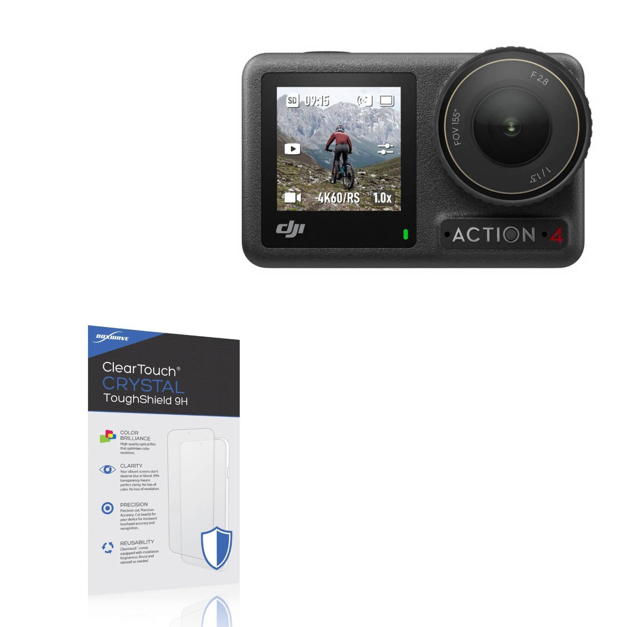 BoxWave Screen Protector Compatible with DJI Osmo Action 4 - ClearTouch Crystal ToughShield 9H (2-Pack), Clear 9H Tough Flexible Film Screen Protector