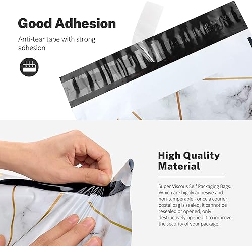 Miniatura 3 de 100 paquetes de sobres de polietileno de 10 x 13 pulgadas, sobres de polietileno de empaque lindos para pequeñas empresas, sobres de envío para