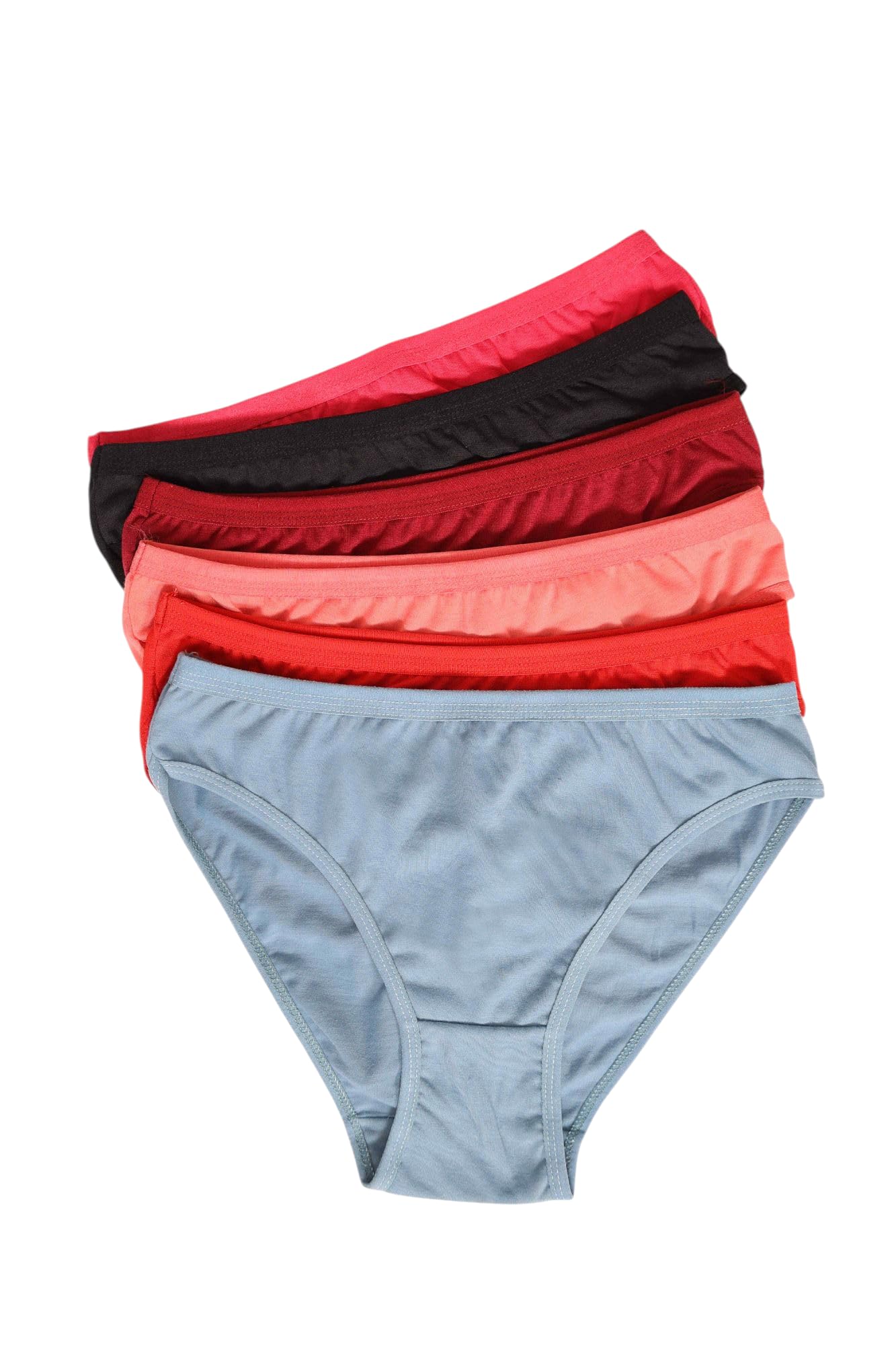 cyne Women's Cotton Classic Bikini Panties, Pack of 6, Multi-Color-picture-42