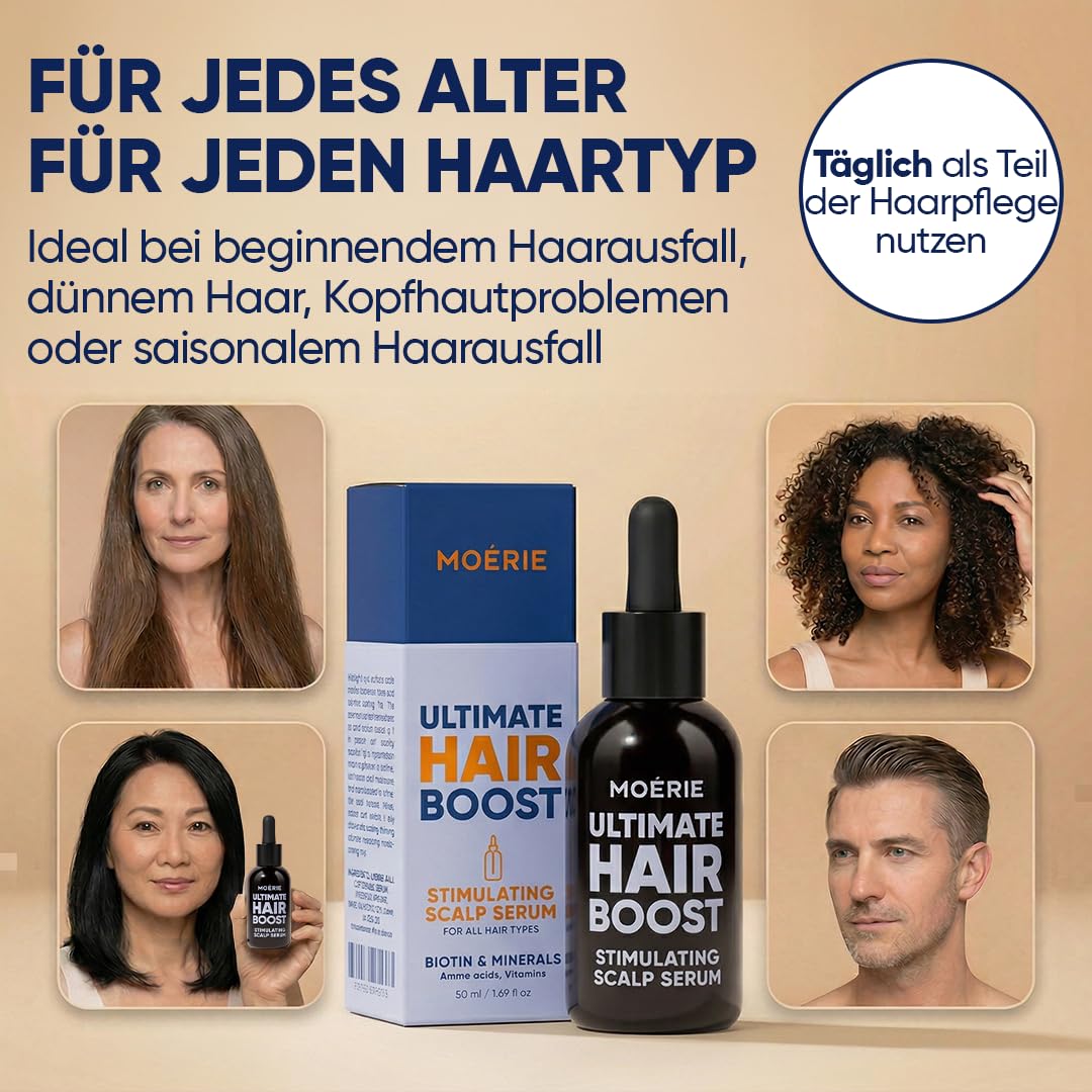 MOERIE Hair Growth Serum - zum Haarwachstum beschleunigen & gegen Haarausfall bei Frau - Haarwuchsmittel Kopfhaut Serum - Haar Wachstum Haarserum Öl - Anti Haarausfall Haaröl