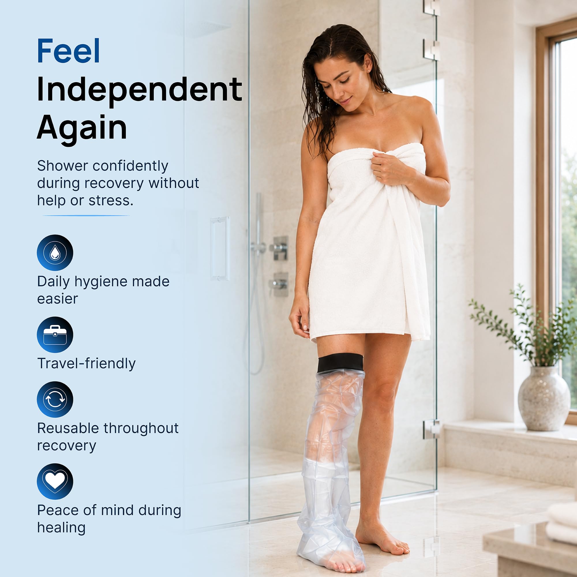 Protector impermeable de molde y vendaje (pierna larga para adultos)
