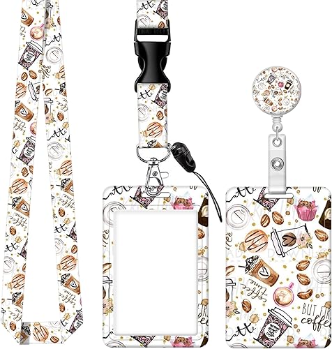 Soporte para tarjeta de identificación con cordón y clip retráctil para carrete, lindo cordón para identificación vertical, protector de