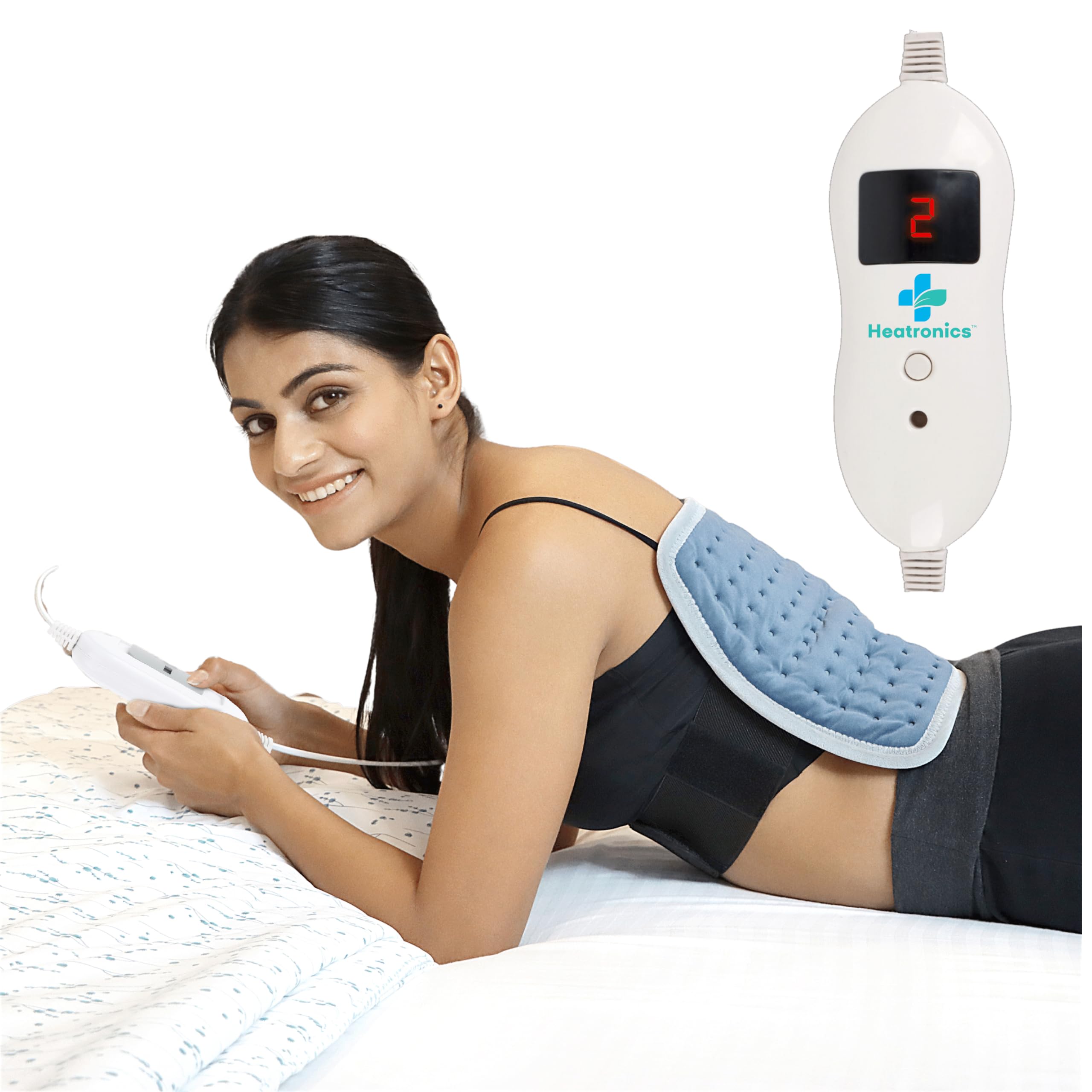 Electric Heating Pad Regular | Heating Pad for Period Pain & Back Pain | 5 Heat Levels + SafeHeat™ Timer | ThermoSync™ Engine | TheraFlex™ 6-Layer Build | ISO 13485 & CDSCO Certified | 1-Year HeatCare™ Warranty