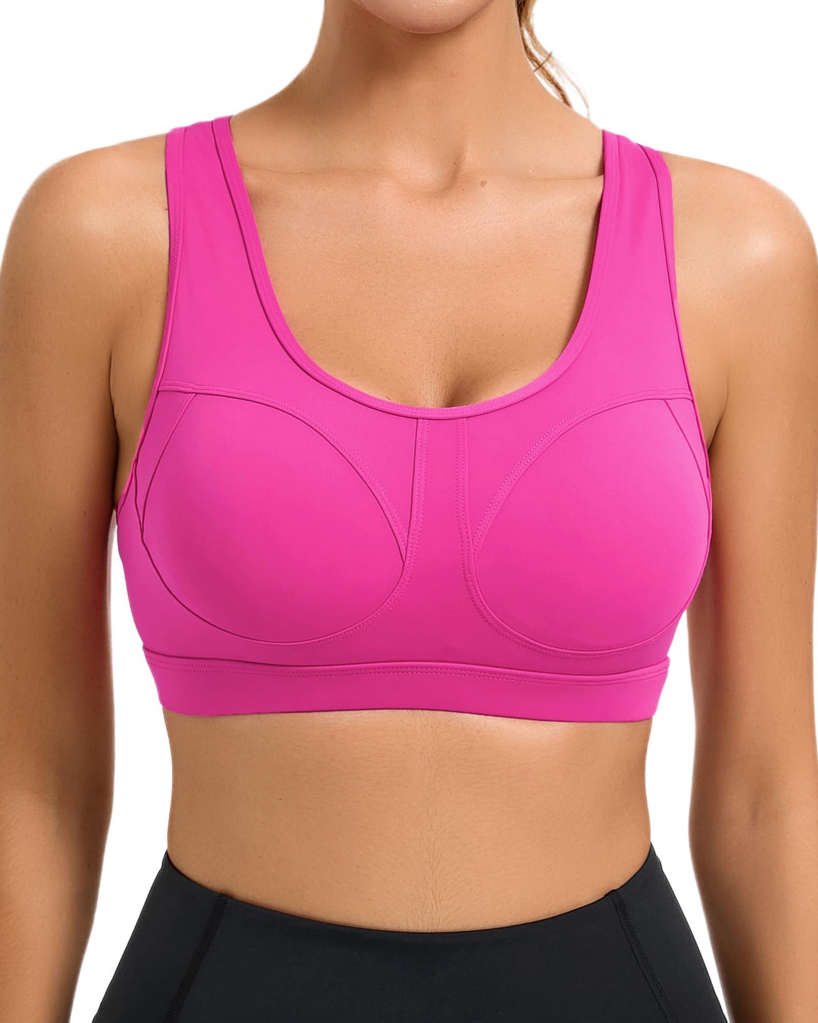RUNNING GIRL Sports Bras for Women High Support Moulded Cup High Impact Sports Bras Racerback Workout Running Yoga