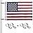 Universal Boat Flag Marine 16x24 with 4 Boat Flag Pole Kits USA Flag with 50 Embroidered Stars American