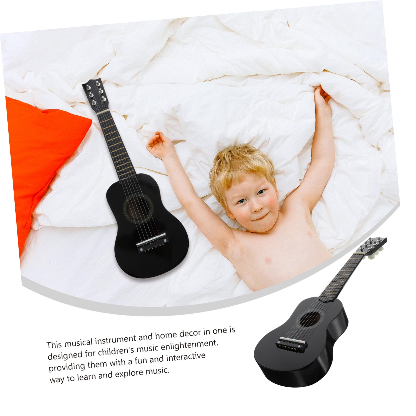 Guitarra de Juguete de Madera Juguete Educativo para Instrumento Musical para Aprender Música y Desarrollar Habilidades Motoras para Fiestas y Actividades Familiares