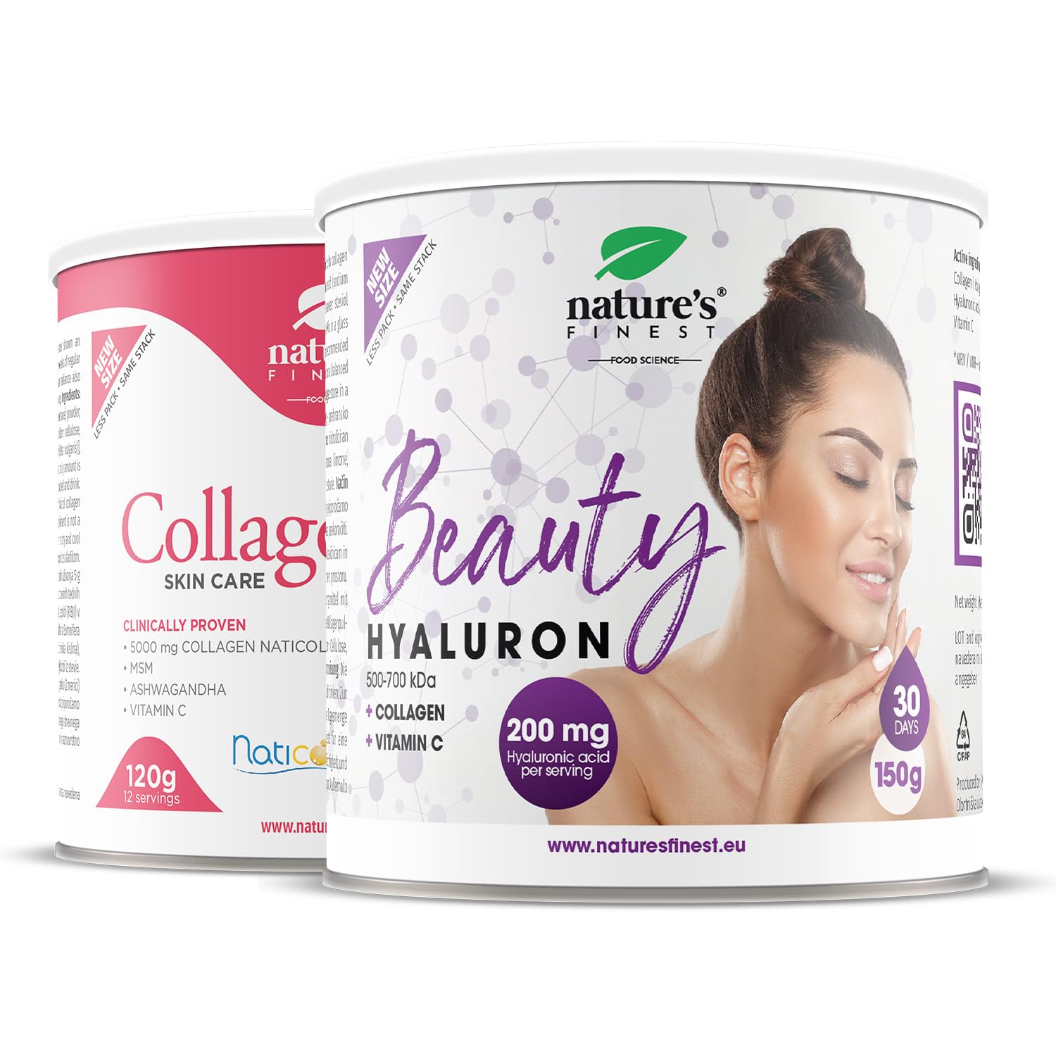 Nature's Finest by Nutrisslim Collagen Skincare + Beauty Hyaluron - Hochdosiertes Fischkollagenpulver mit Hyaluronsäure und Vitamin C, MSM - Unterstützt gesunde Haut und kräftige Haare, Nägel