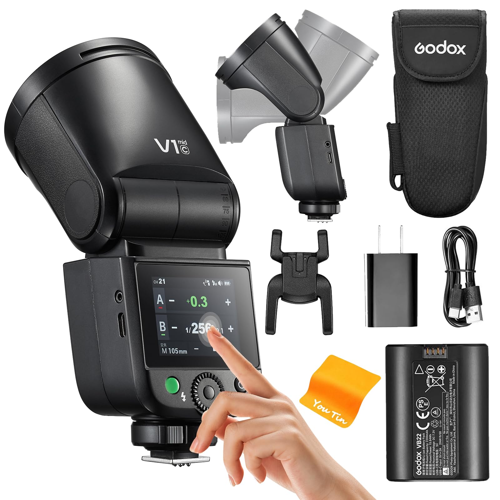 Amazon | GODOX V1 Mid Godox フラッシュ（キヤノン用） - 55Ws 650回