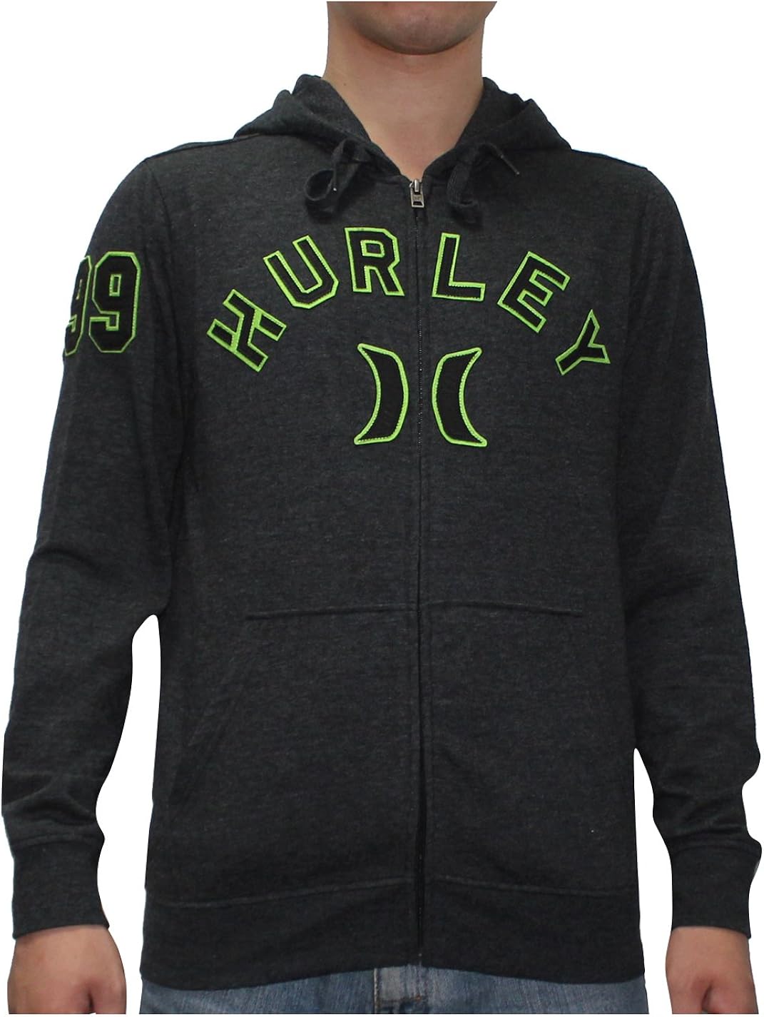 Hurley Mens Warm Surf & Skate ZipUp Hoodie / Jacket XL Dark Grey at
