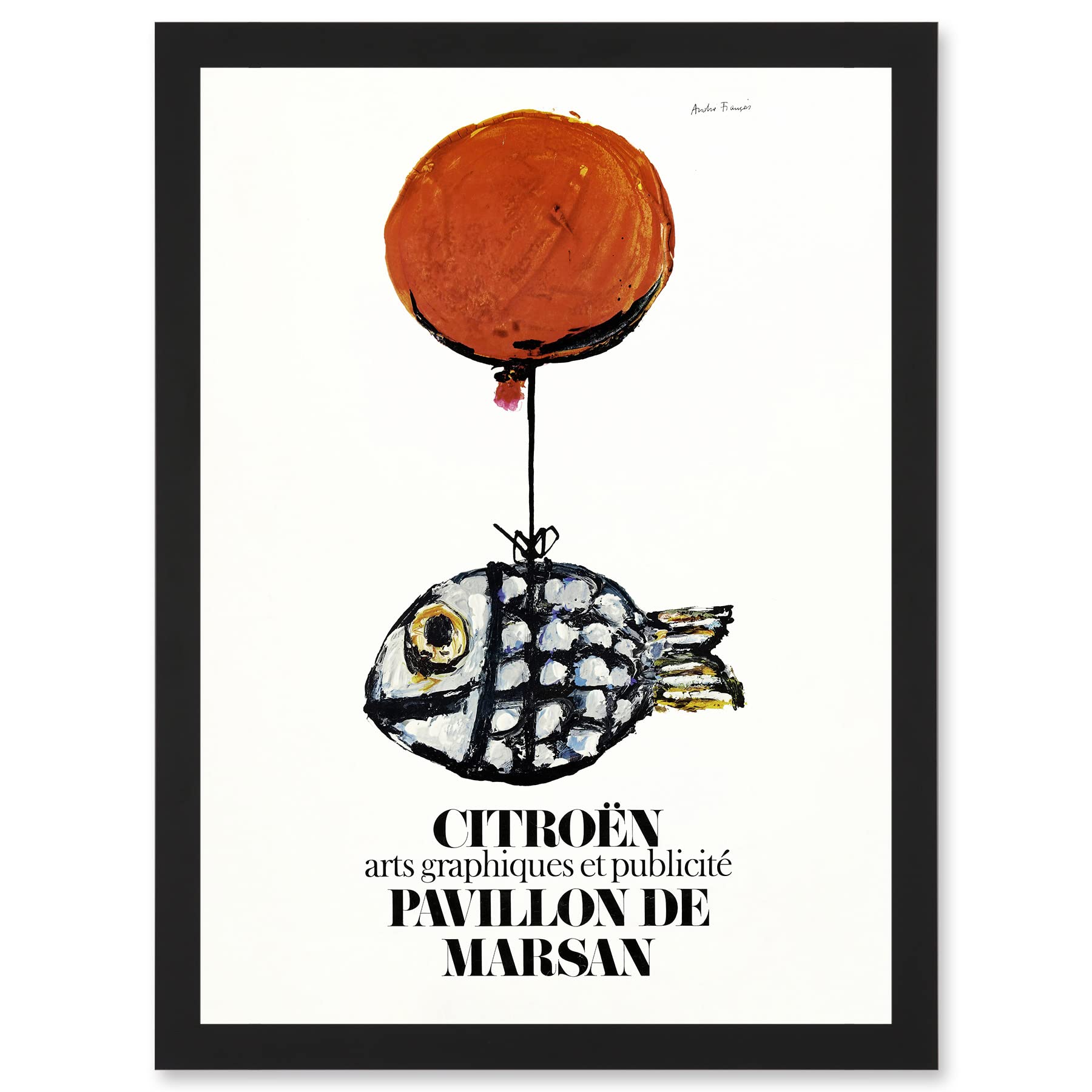 Artery8 Francois Automobile Exhibition Marsan Pavilion Fish Balloon Advert Artwork Framed Wall Art Print A4