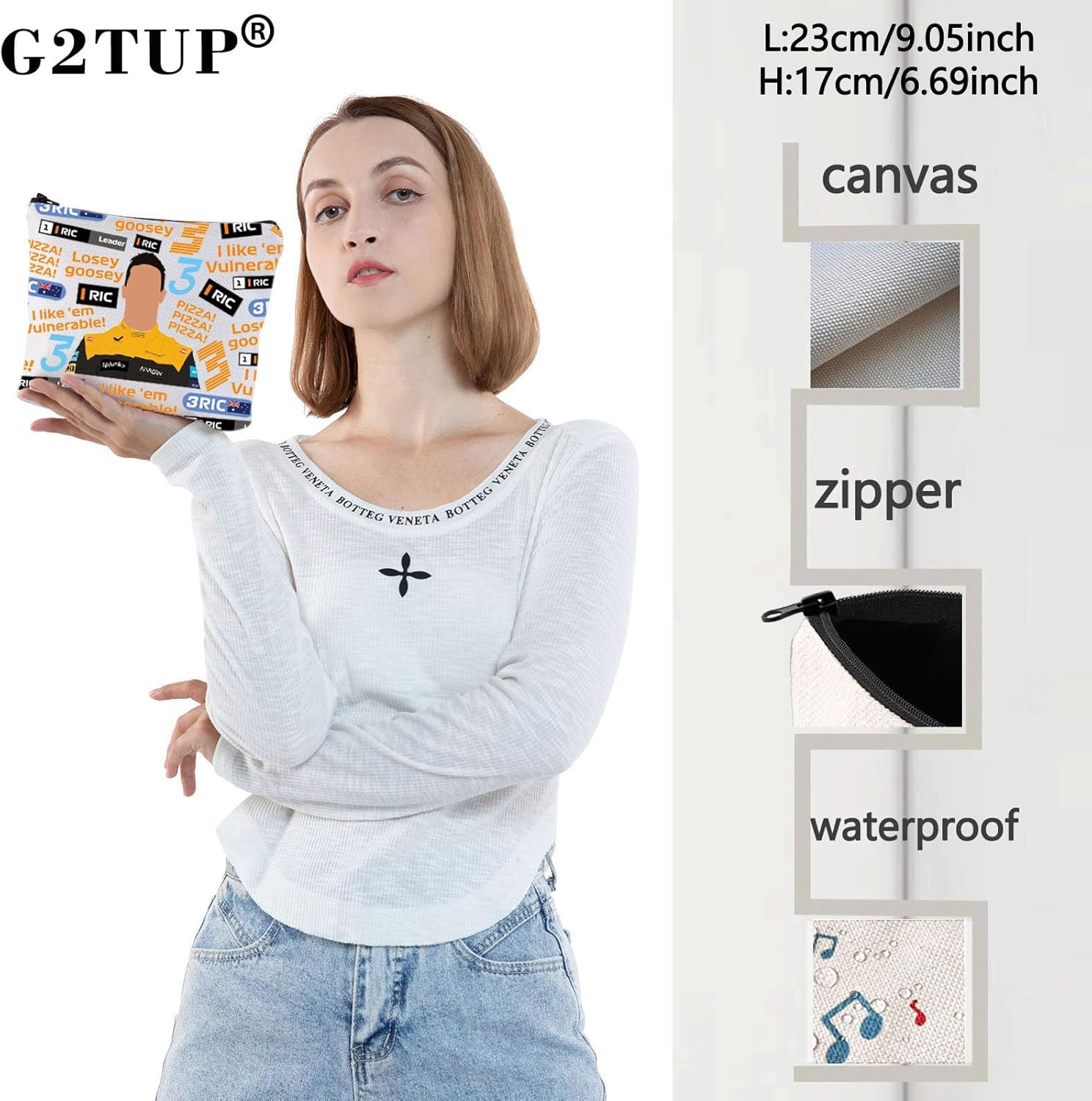 G2TUP Racing Driver Makeup Bag Racing Game Fans Gift Race Driver Zipper Pouch Bag Racer Merchandise (Losey Goosey MG) - Image 2