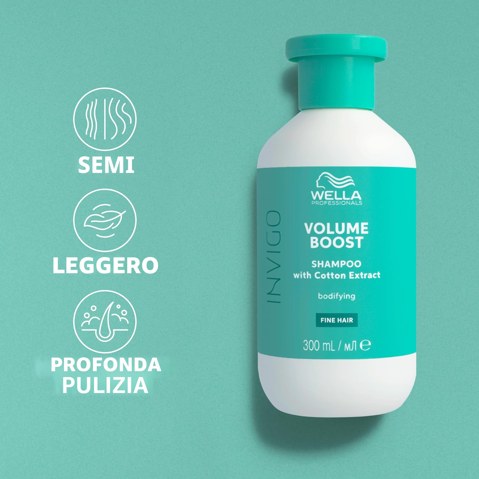 Wella Professionals INVIGO VOLUME BOOST Bodifying Shampoo – Shampoo volumizzante con Volume Boost Blend, ideale per capelli da normali a fini 300 ml