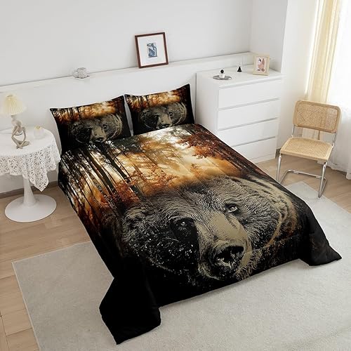 Miniatura 49 de Castle Fairy Juego de edredón con bandera estadounidense, tamaño King, ropa de cama de animales de pastor alemán para niñas y adolescentes, juego