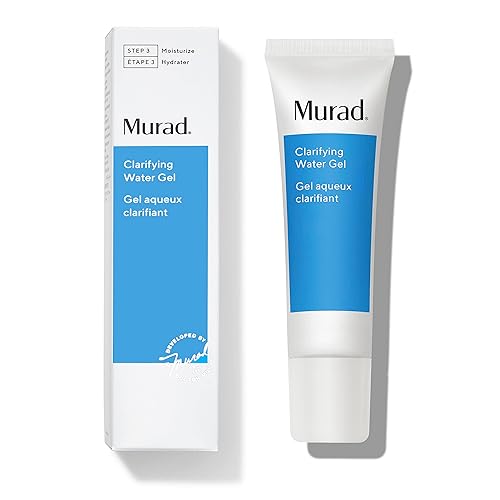 Murad Gel de agua clarificante, hidratante facial ligero para piel propensa al acné con ácido salicílico e hialurónico para prevención de brotes,