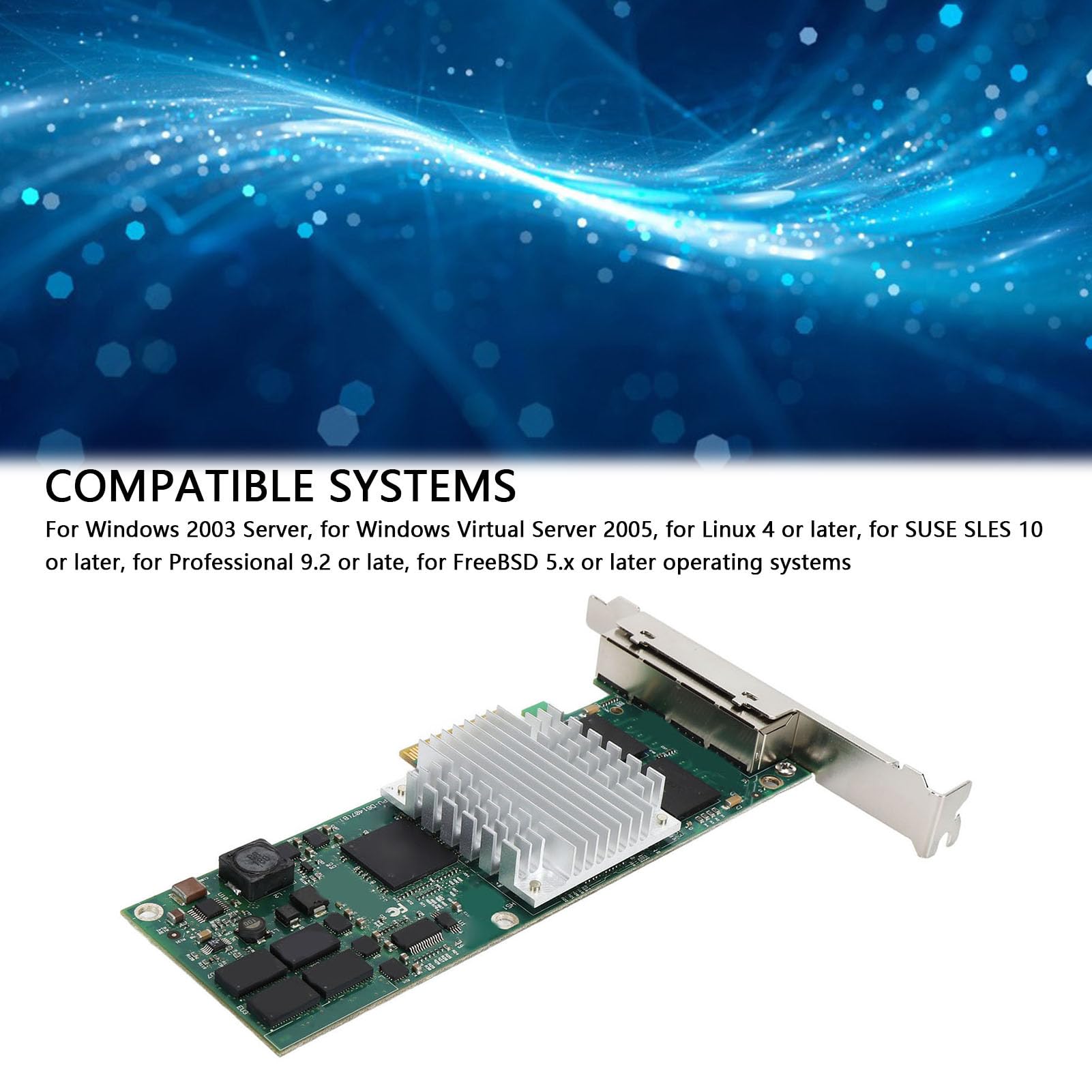 Carte Réseau Gigabit, Adaptateur Réseau Gigabit 4 Ports Port RJ45 PCIE X4 10 Mbps 100 Mbps 1000 Mbps Adaptateur Réseau Gigabit Ethernet avec Indicateur LED, pour 82571 Go