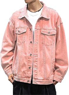 Denim Jacket Men Vintage Plus Size Jean Jackets Washed...