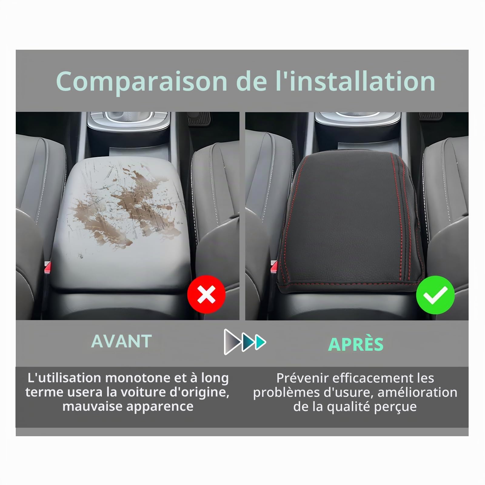 GAFAT Compatible avec Hyundai Kona SX2 2024 2025 Housse d'Accoudoir Central, Kona SX2 Hybird EV 2024 Protection pour Accoudoir Console Central, Rembourrage en Cuir PU, Kona 2024 Accessoires (Rouge)