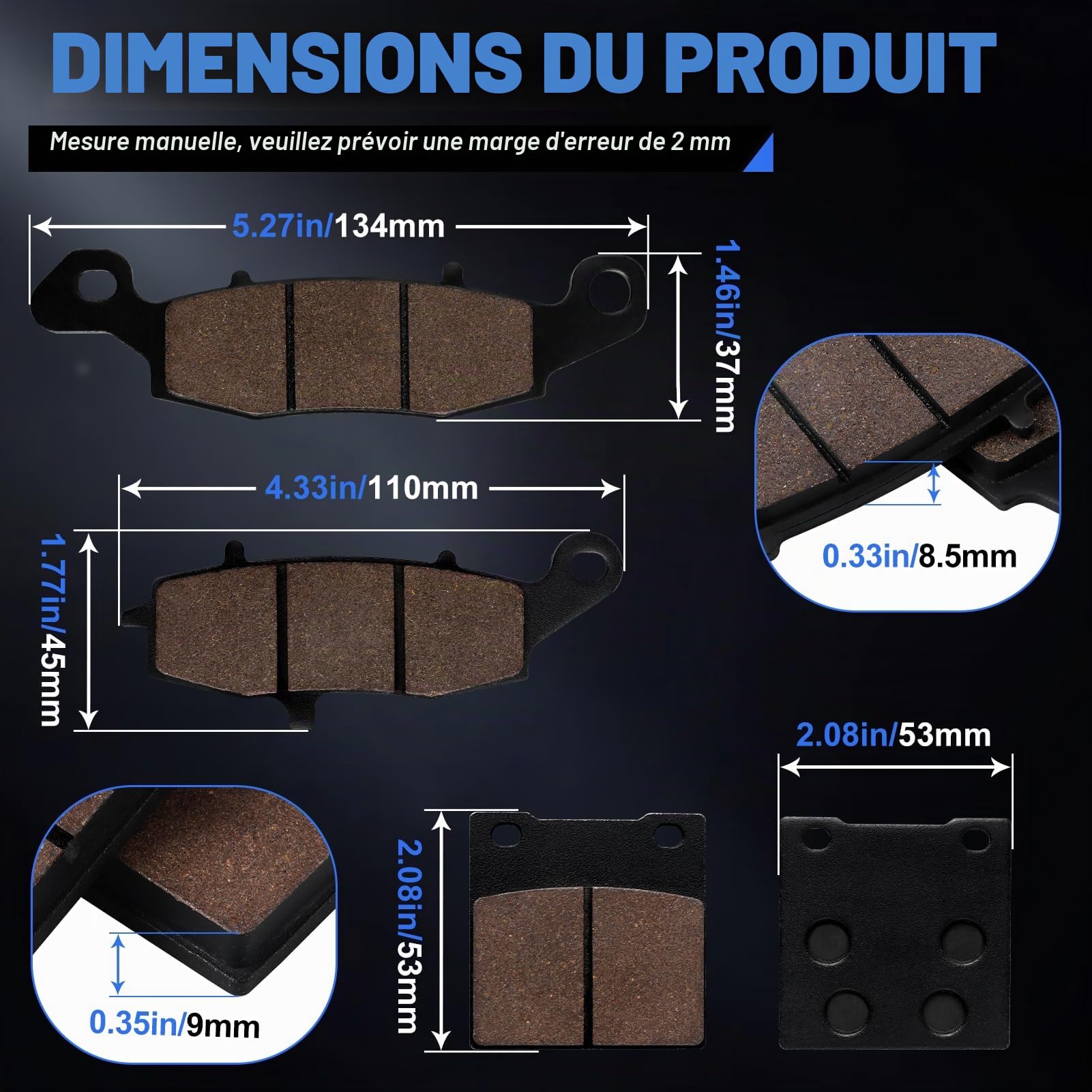 Plaquettes de Frein Avant et Arrière pour Suzuki SV 400 2000-2002 GSF600 S Bandit 2000-2003 Y K Naked Bandit 2000-2004 S K Faired Bandit 2000 2001 2002 2003 2004