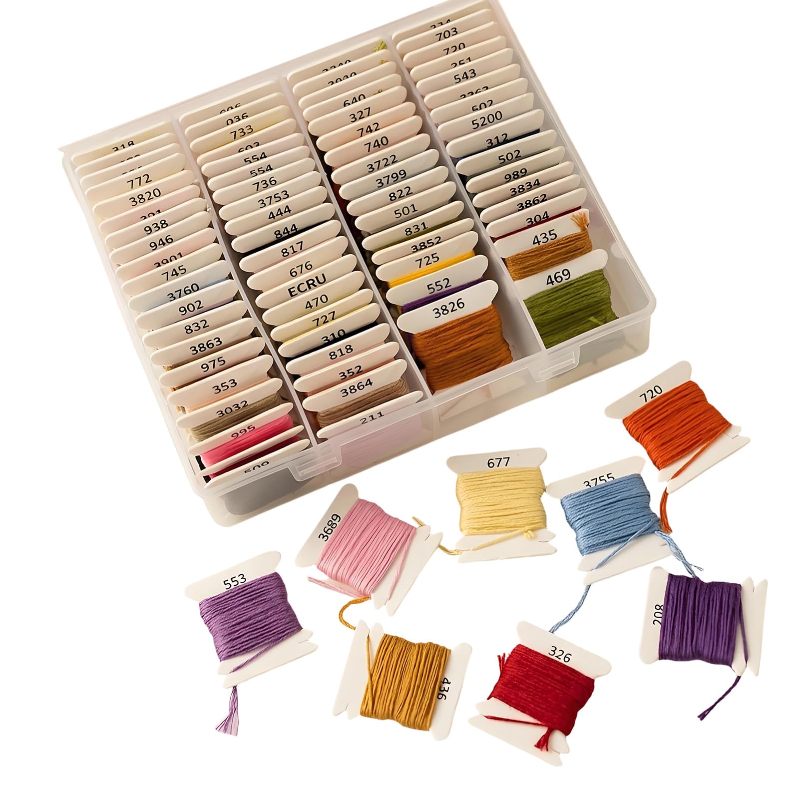 Buxuaaaa 80 Color Polyester Embroidery Floss Thread with Organiser 4.37Yard Each for Stitching Needlework and Sewing Machine Embroidery Thread Set