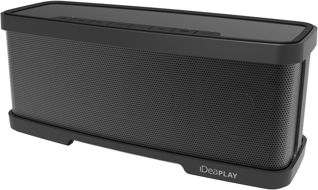 iDeaUSA Bluetooth Wireless Portable Speakers - 20W Home Speaker with Mic, Stereo Premium Audio from Dual 5W Drivers and 10W Subwoofer, 10 Hour Playtime Black