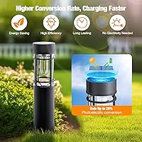 Vista 4 de Luces Solares para Senderos Exteriores, Paquete de 8 Mejoradas Hasta 12 Horas, Luces Solares para Jardín Exterior Impermeables, Luces Solares