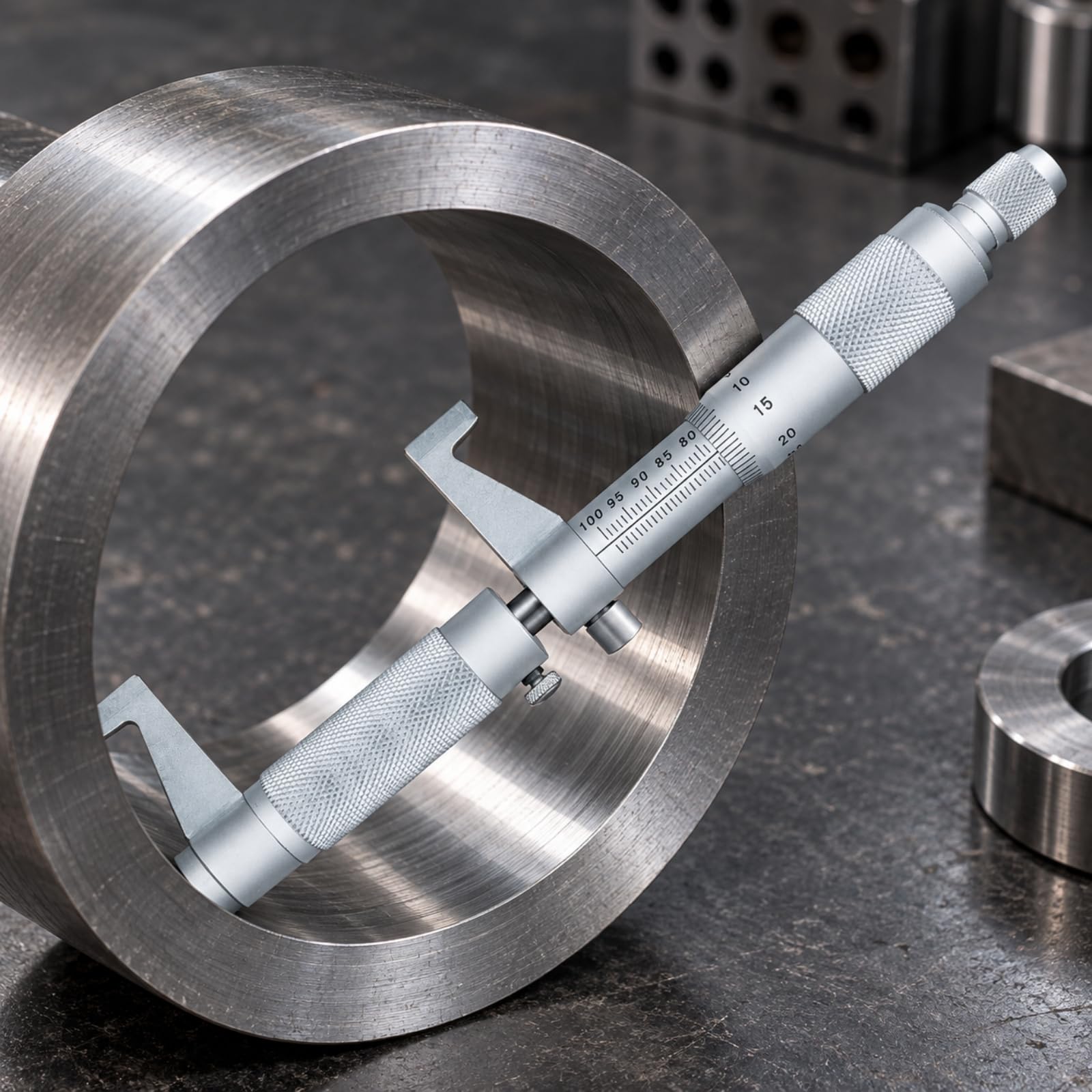 Instrumento para Medir Dimensiones Internas con Cuerpo Cilindrico Estable y Resolucion 0.01 Mm con Tope y Mango Estrriado, 25-50mm
