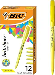BIC, Marca Texto, Marking, Amarelo Fluorescentes, 12 Unidades