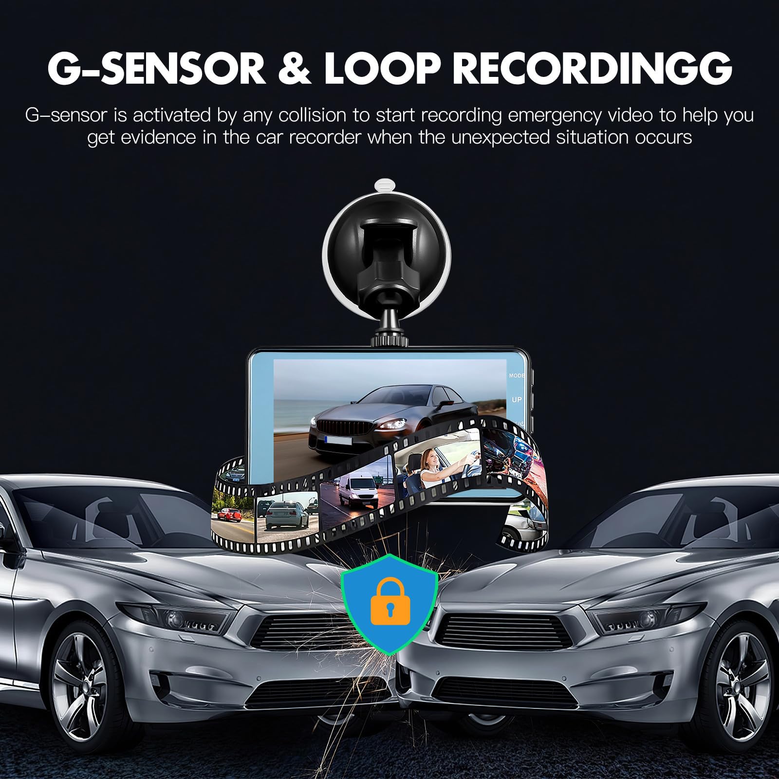 Videocamera Auto Doppio Obiettivo Gc1064 Schermo Touch