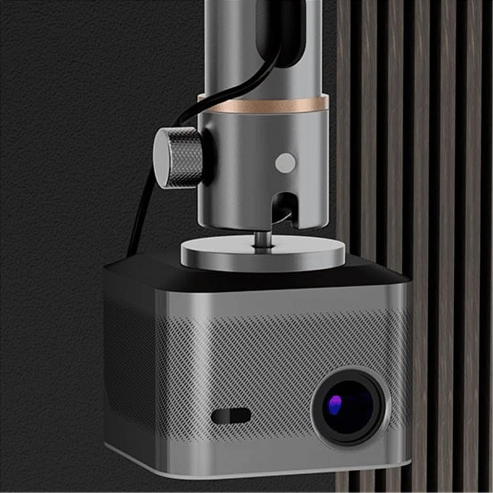 Aulas Soporte for proyector: aleación de Aluminio montado en la Pared, Universal, diseño un Solo Orificio, telescópico, Ajustable Altura(Grey,Pequeño)