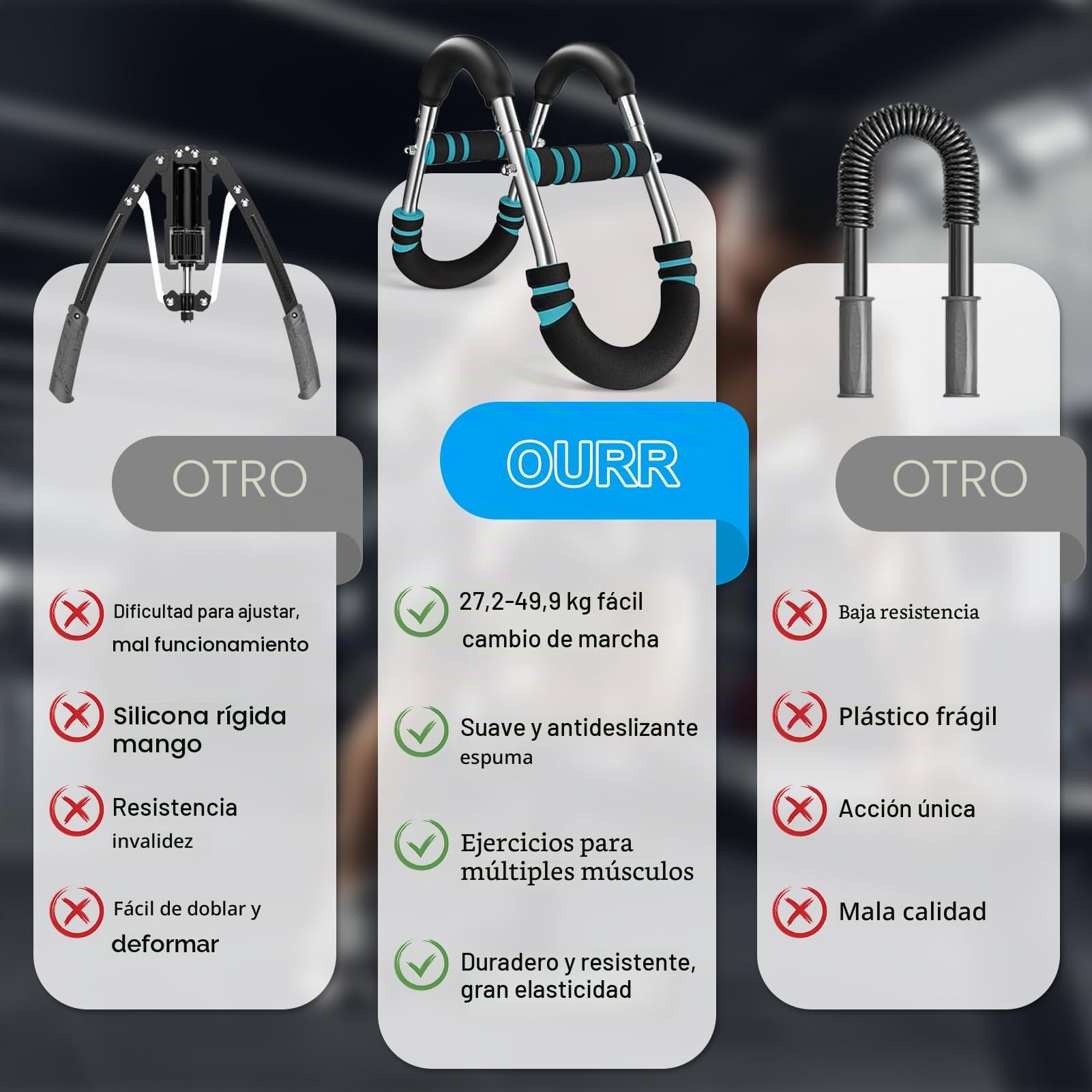 Twister - Entrenador de brazos ajustable en forma de U, para el pecho, para hombre, con diseño desmontable, equipo de entrenamiento para el hogar, la oficina y los viajes