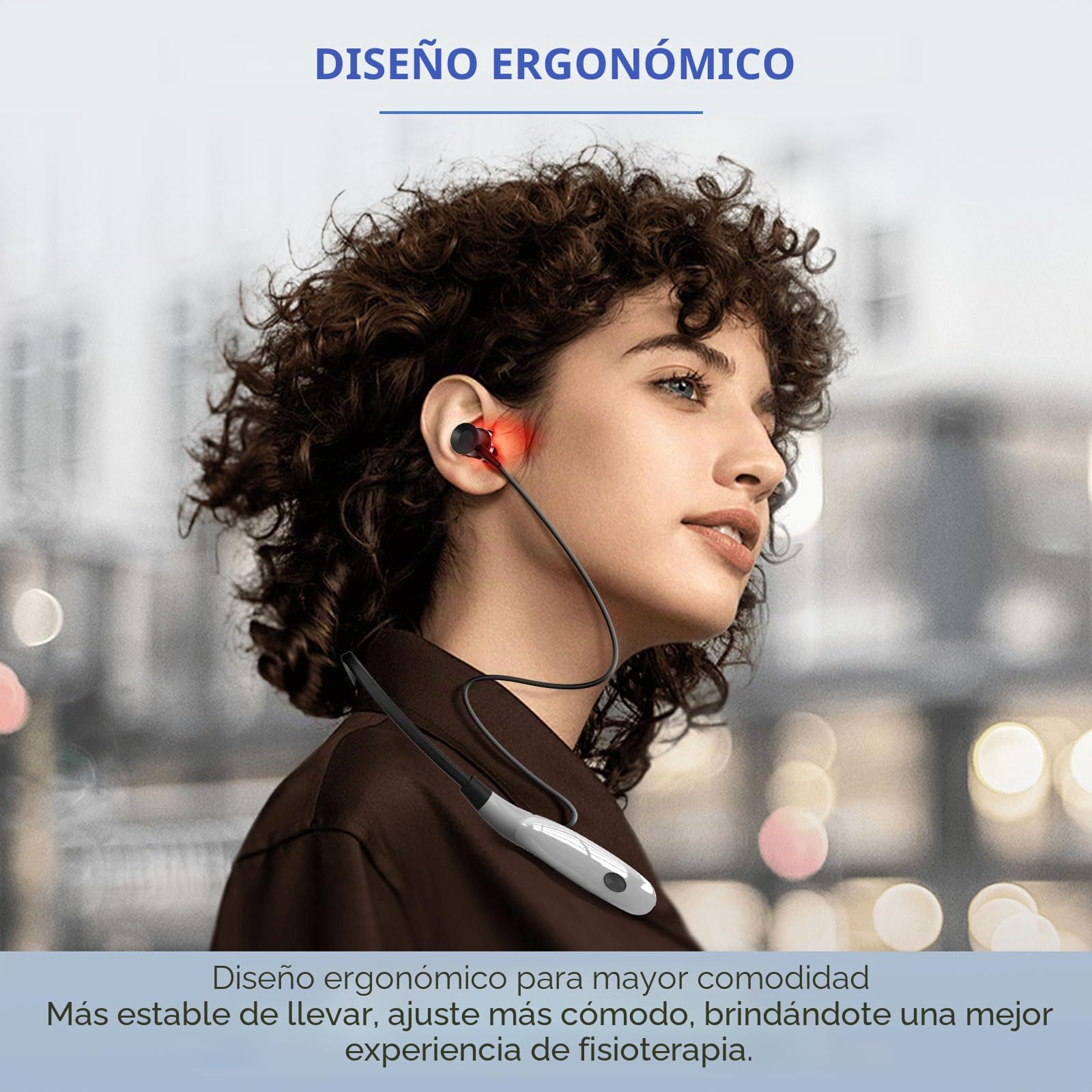 Terapia de luz roja para oídos, dispositivo de terapia de luz roja 2 en 1, dispositivo portátil de alivio de tinnitus de luz roja con tres pares de tapones para los oídos