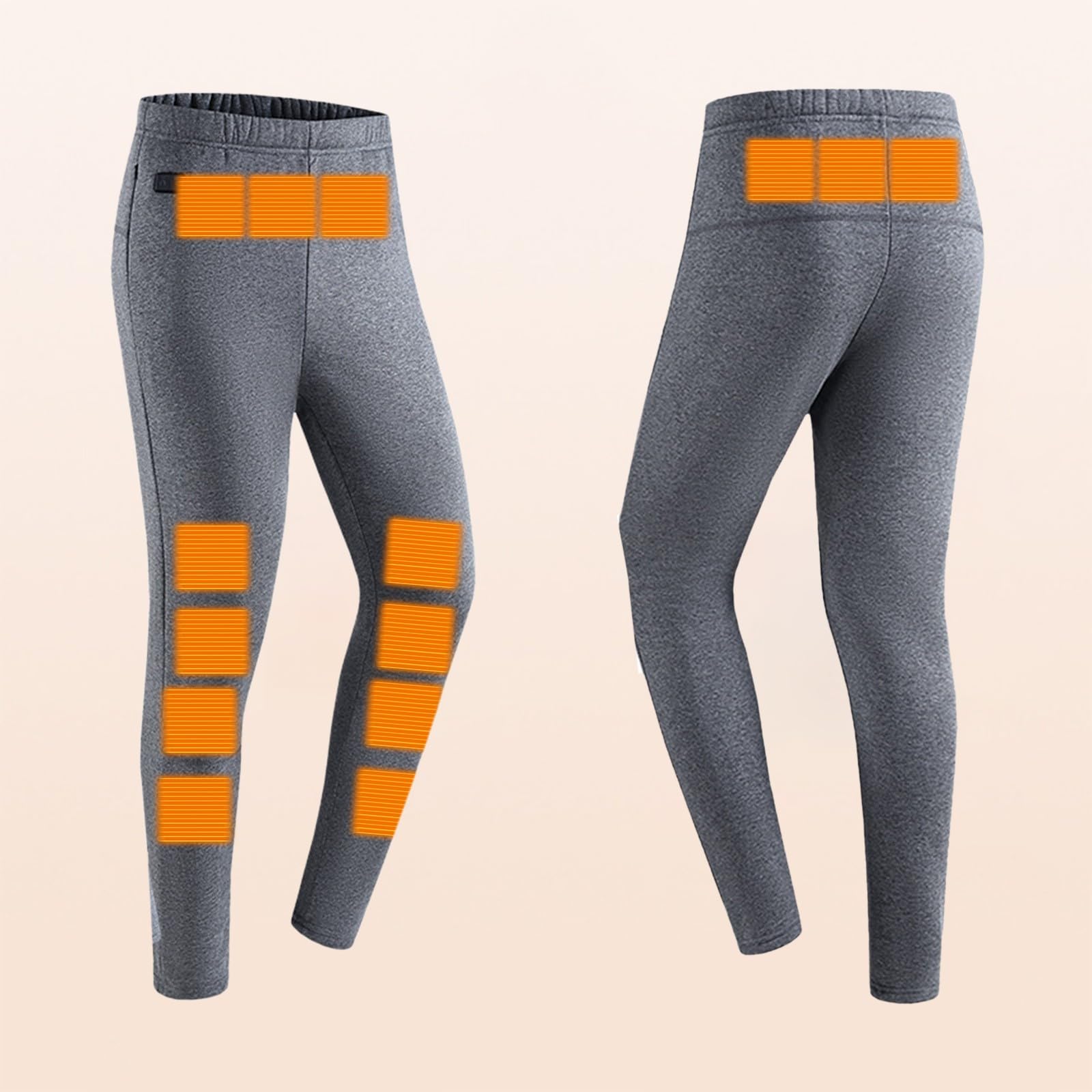 Generisch Juego de ropa interior climatizada con pantalones calefactables y top de 2 piezas, ropa interior térmica funcional para moto, caza, esquí, camping de invierno