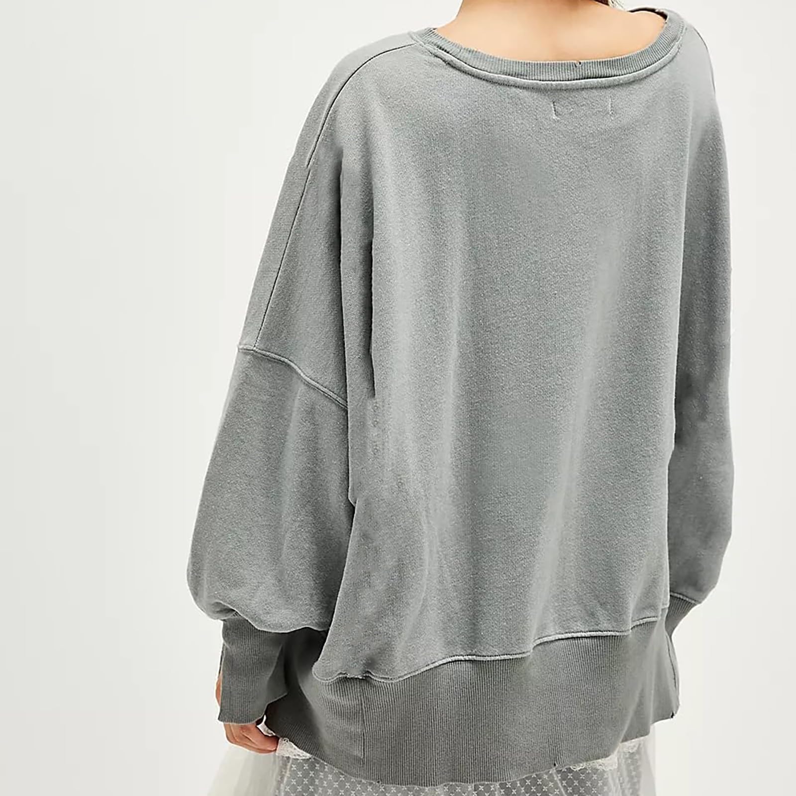 Generico Donna Senza Cappuccio Oversize - Top Bianco Donna Elegante