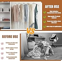 Vista 3 de 20 bolsas de plástico transparente para ropa, almacenamiento de ropa colgante, tamaño de viaje, 23.6 x 35.4 in