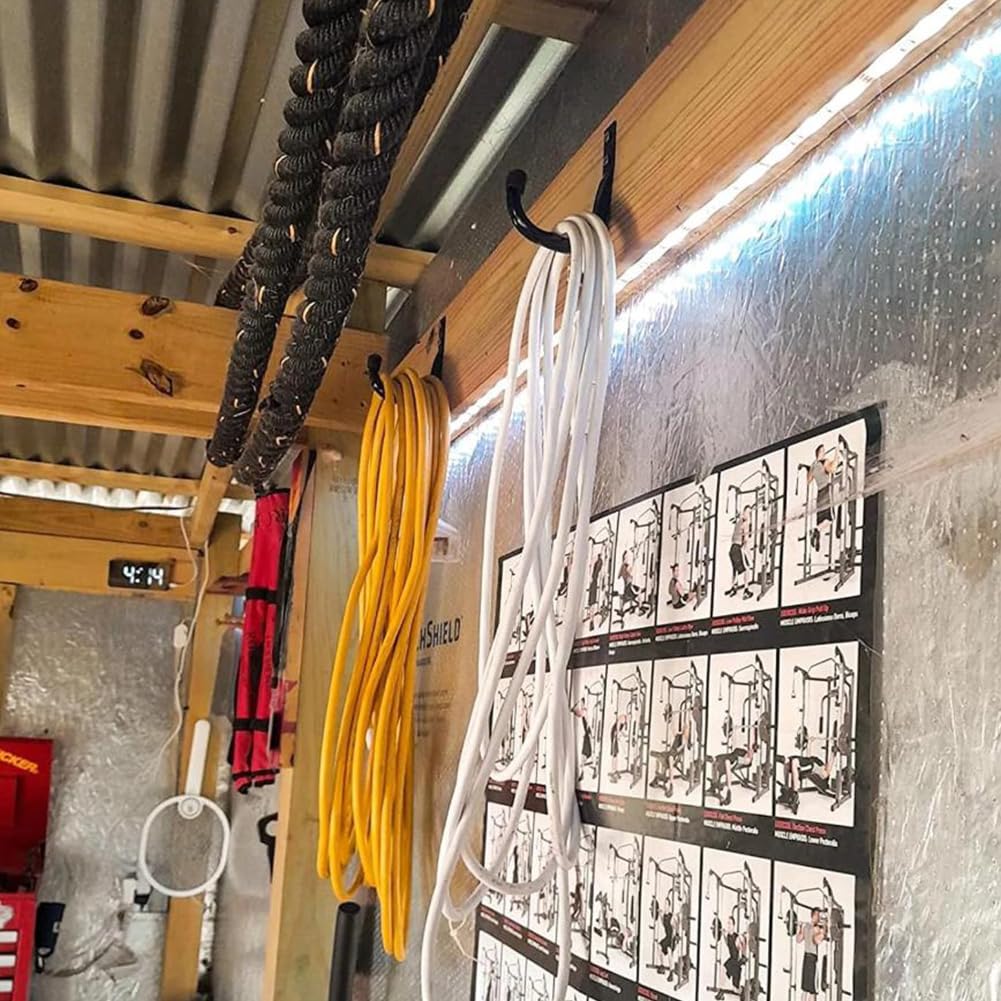 Ganchos de pared resistentes – Juego de 9 ganchos para almacenamiento de garaje, herramientas eléctricas, soporte de pared duradero