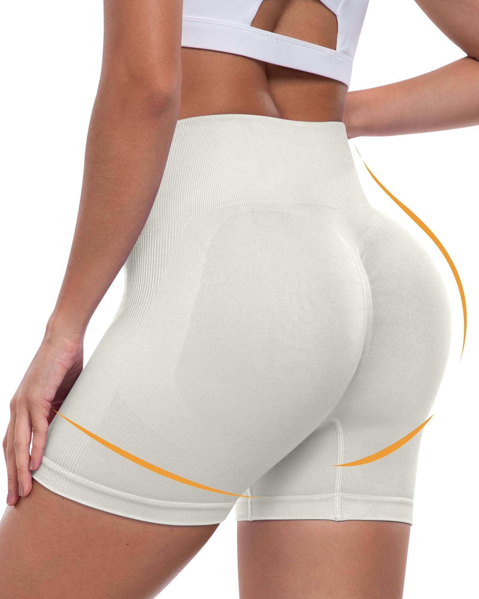ATHVOTAR Short d'entraînement pour femme : short de sport taille haute sans couture pour le sport, la course à pied