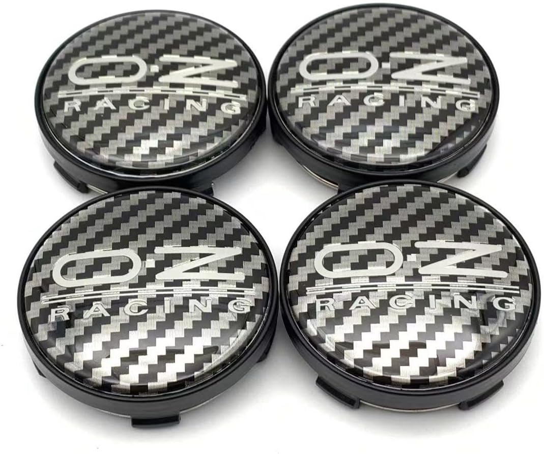 4PCS OZ Racing Wheel Center Caps 60mm/2.36" Wheel Hub Caps Center Hub Cover for Rims (Black Silver)