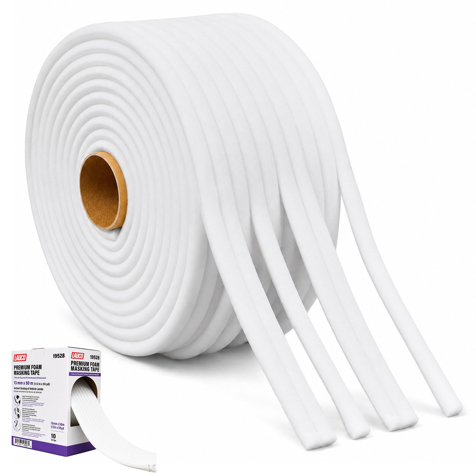 LAUCO 1 Roll 1/2 Inch x 55 Yards Soft Edge Foam Masking Tape – 13mm x