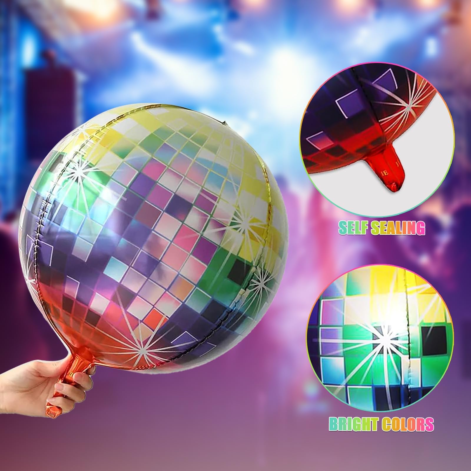12 Stück Discokugel-Ballons – 22 Zoll, 4D-Metallfolie, Für Disco-Partys & Mottos