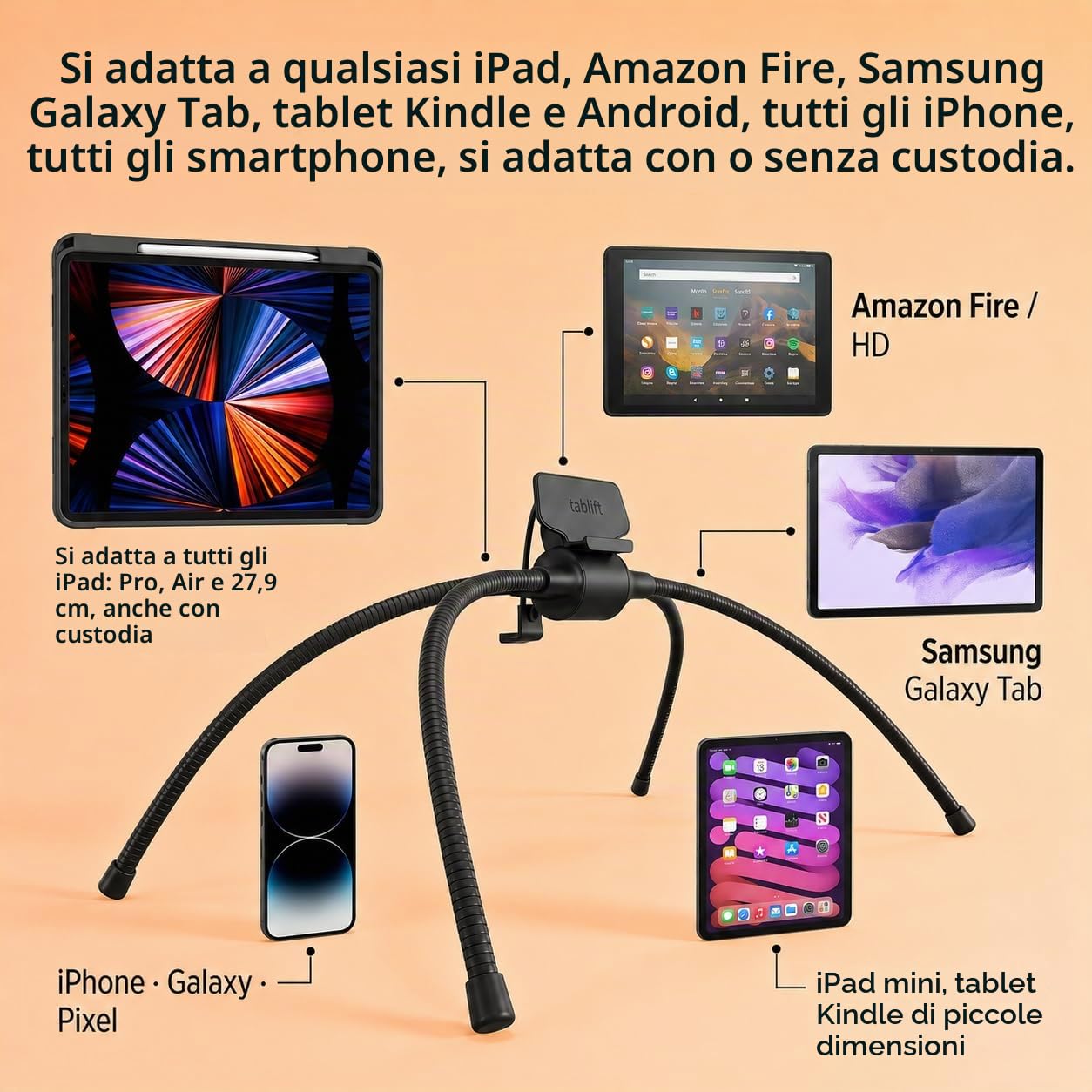 Supporto per Tablet per Letto, Divano o Qualsiasi Superficie Irregolare