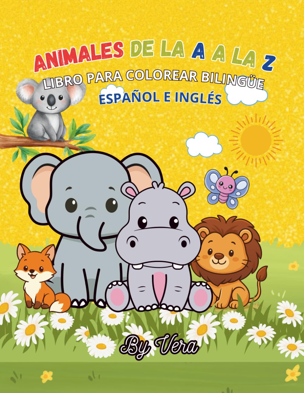 Animales de la A a la Z – Libro para Colorear Bilingüe Español e Inglés para Niños: Aprende el abecedario, descubre datos curiosos y diviértete coloreando animales en dos idiomas